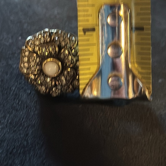 Heidi Daus Jaw Dropper sz 8 Sparkler!!! Pearl Center -Art Deco -BEAUTIFUL!!!!! - Picture 7 of 7